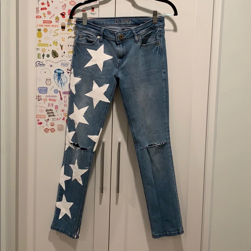 Hand painted star jeans
